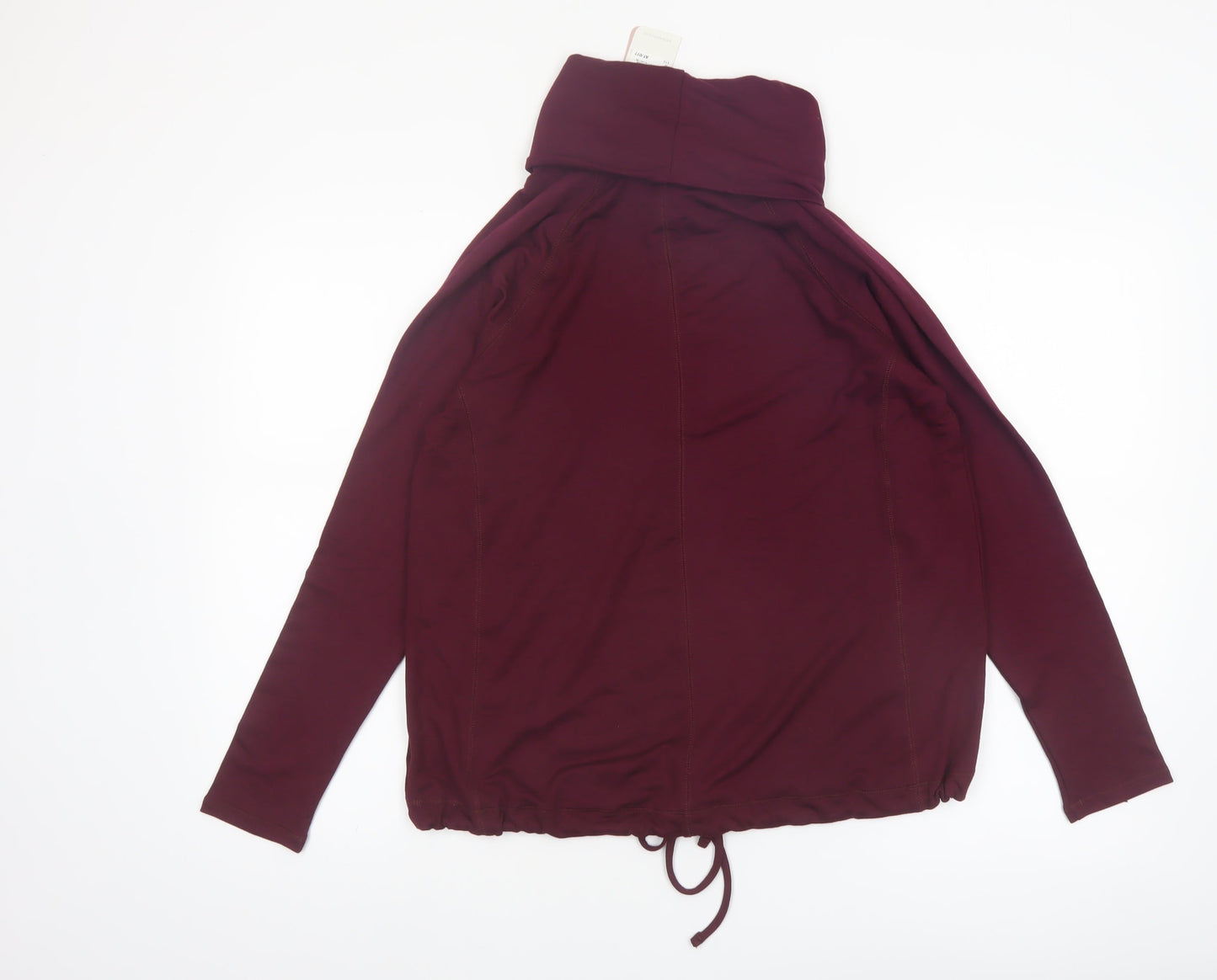 Next Womens Burgundy Modal Blend Drawstring Cowl Neck Sweatshirt UK 12
