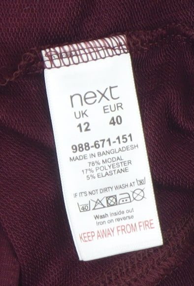 Next Womens Burgundy Modal Blend Drawstring Cowl Neck Sweatshirt UK 12