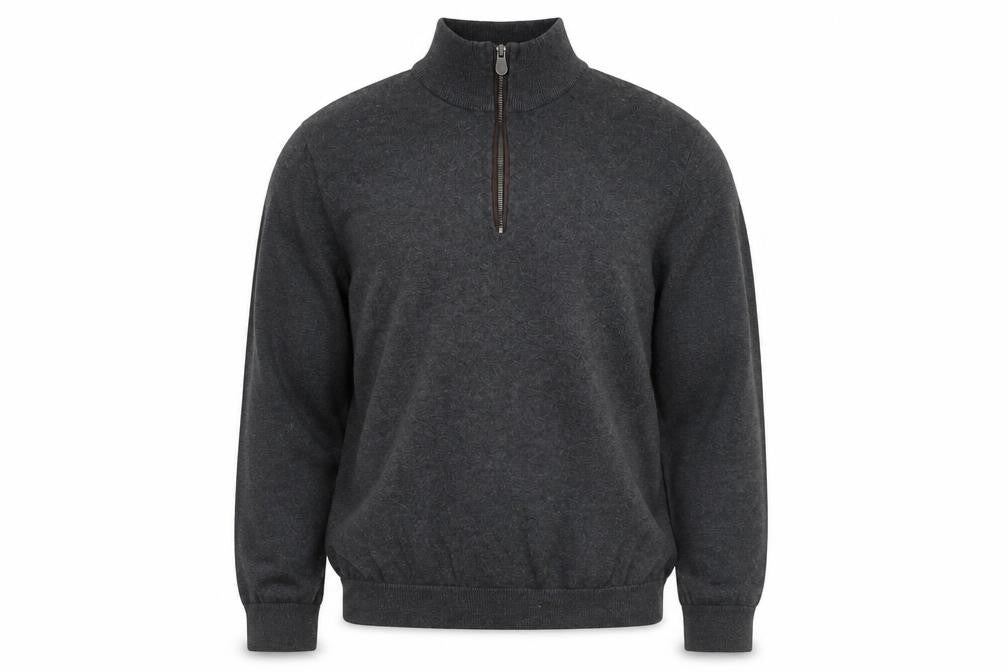 Christian Lacroix Men's Grey Cotton 1/2 Zip Jumper L