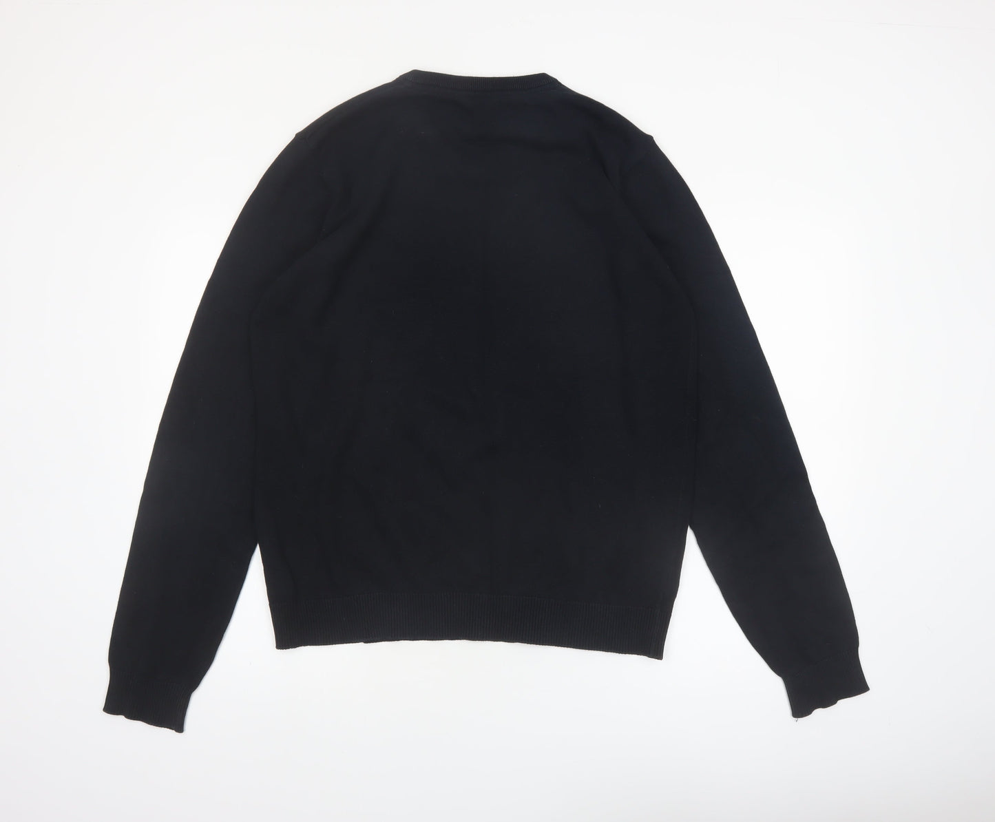 Marks and Spencer Boys Black V-Neck Cotton Jumper 17-18 Years Classic Fit