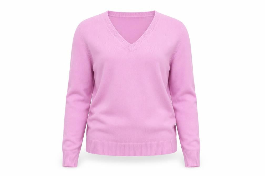 Marks & Spencer Womens Purple V-Neck Acrylic Jumper Size 8