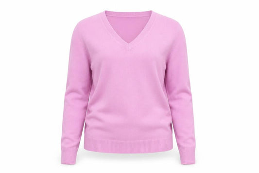 Marks & Spencer Womens Purple V-Neck Acrylic Jumper Size 8