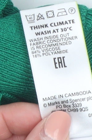 Marks and Spencer Women’s Green Size 14 Crew Neck Cardigan