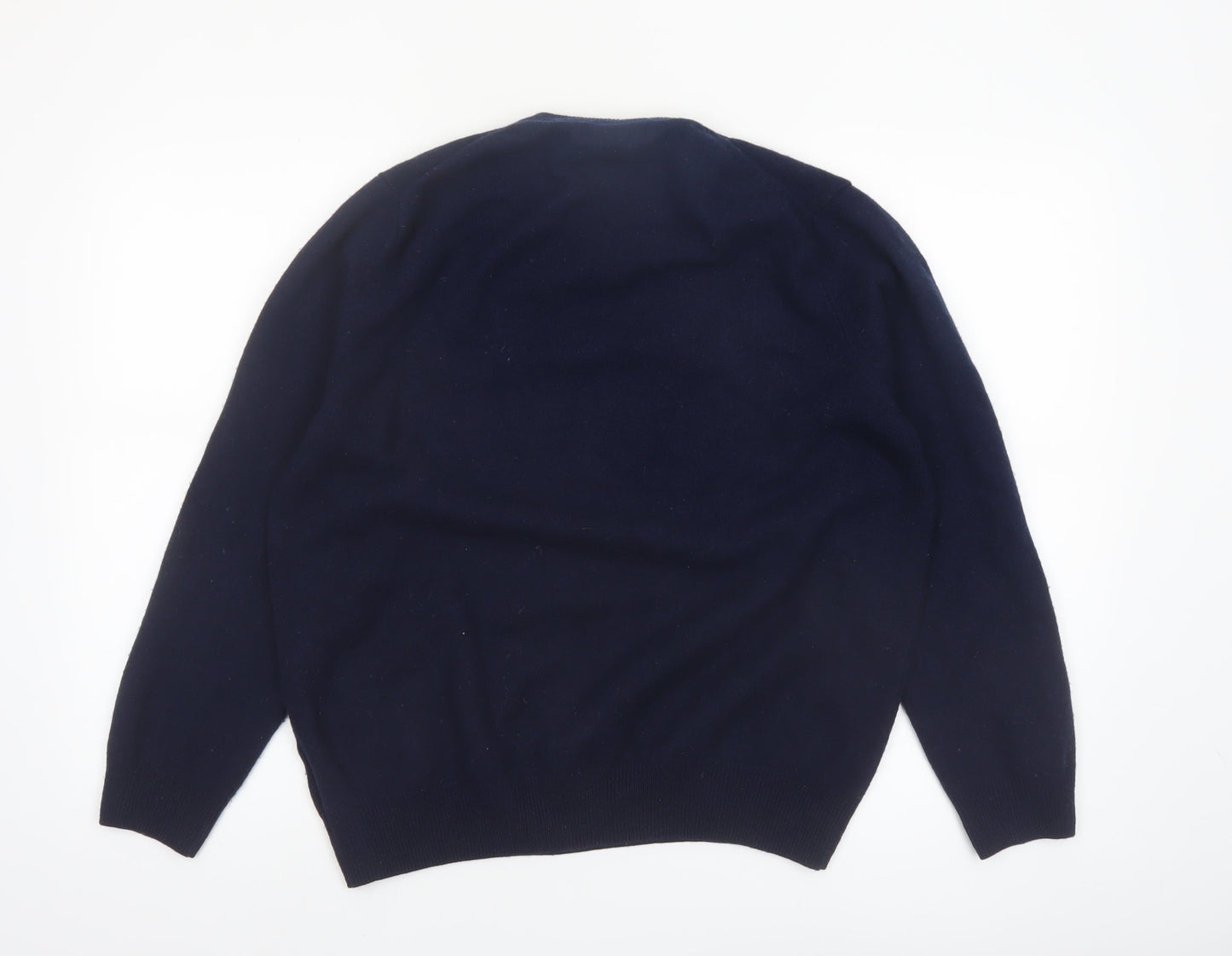 Marks and Spencer Men's Blue XL Wool Crew Neck Jumper