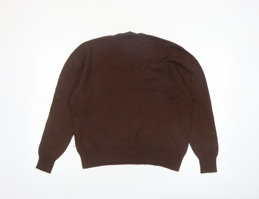 Zara Women Brown Wool Blend V-Neck Jumper Size L