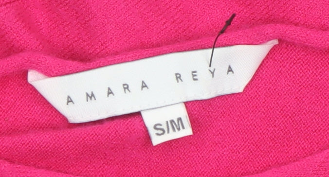 Amara Reya Women’s Pink Viscose Blend Batwing Jumper S/M