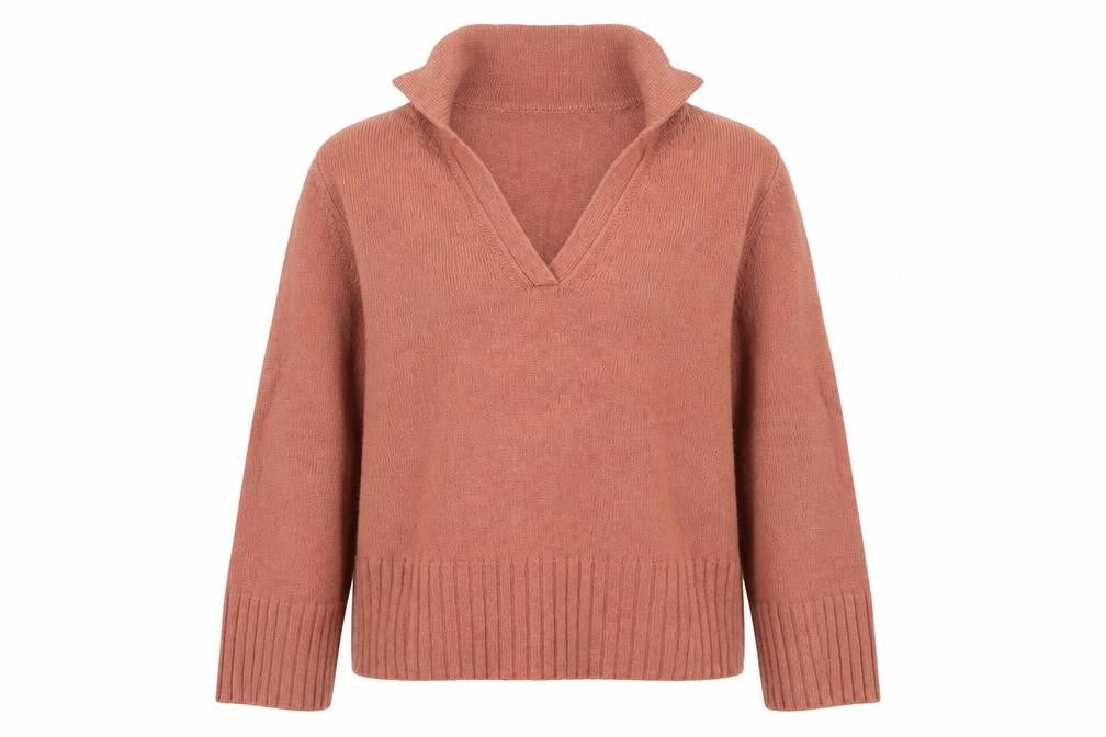 Primark Women Brown V-Neck Knit Jumper Size M Long Sleeve