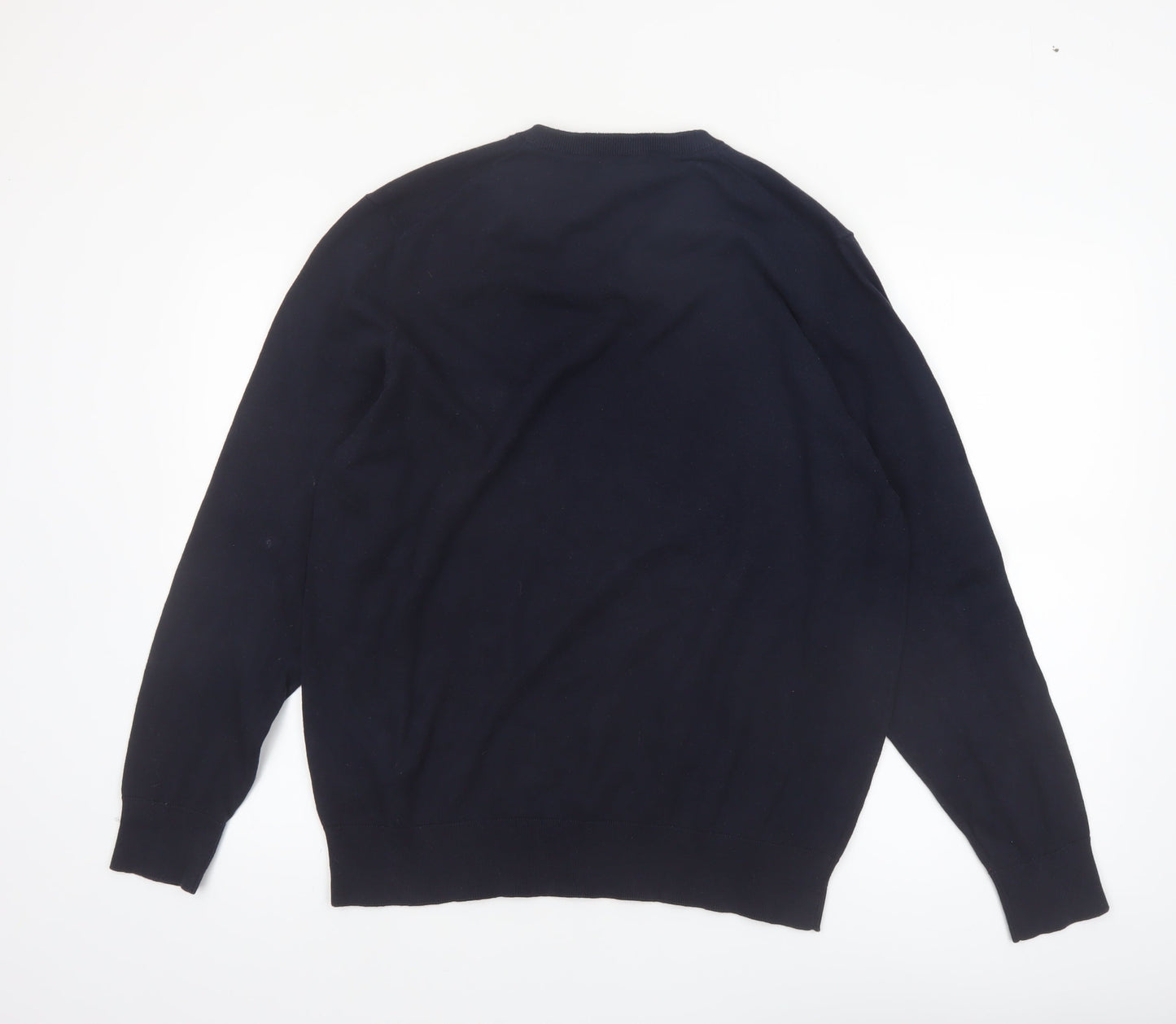 George Mens Black Cotton Rich V-Neck Pullover Jumper XL