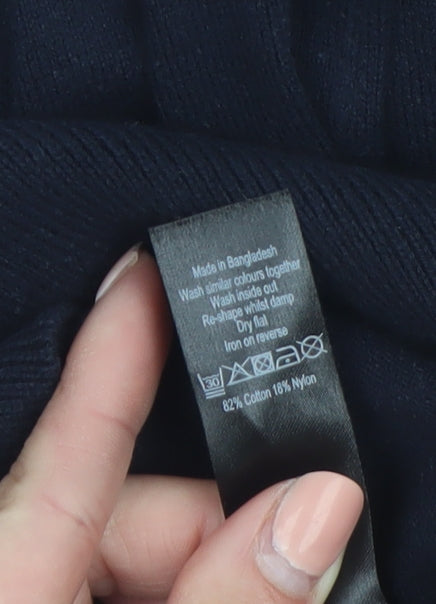 George Mens Black Cotton Rich V-Neck Pullover Jumper XL