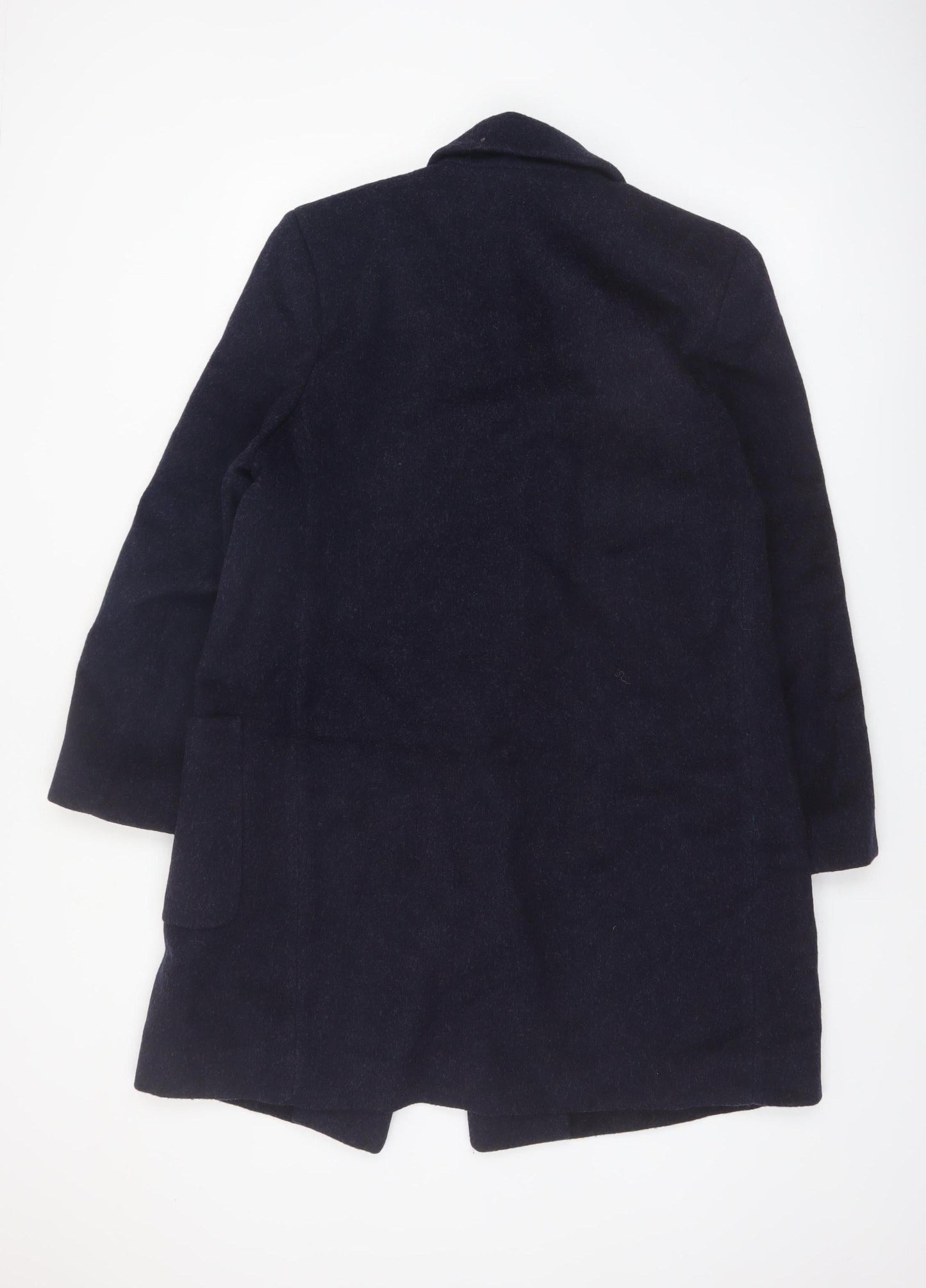 Kristen Blake Women's Blue Wool Mid-Length Overcoat Size 12