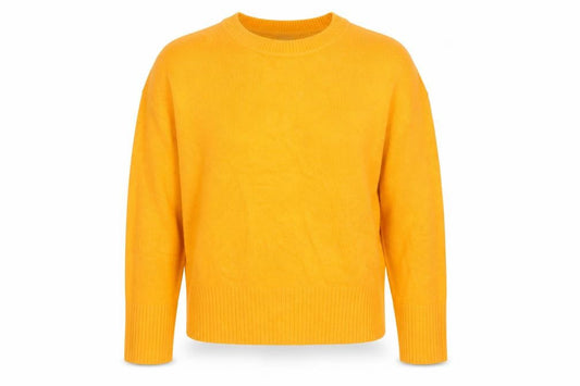 Zara Women's Yellow Crew Neck Knit Jumper Size S