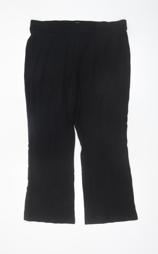 Marks and Spencer Women's Black Size 18 Straight Leg Stretch Trousers