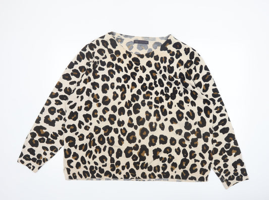 Marks and Spencer Women’s Beige Leopard Print Pullover Jumper Size 22
