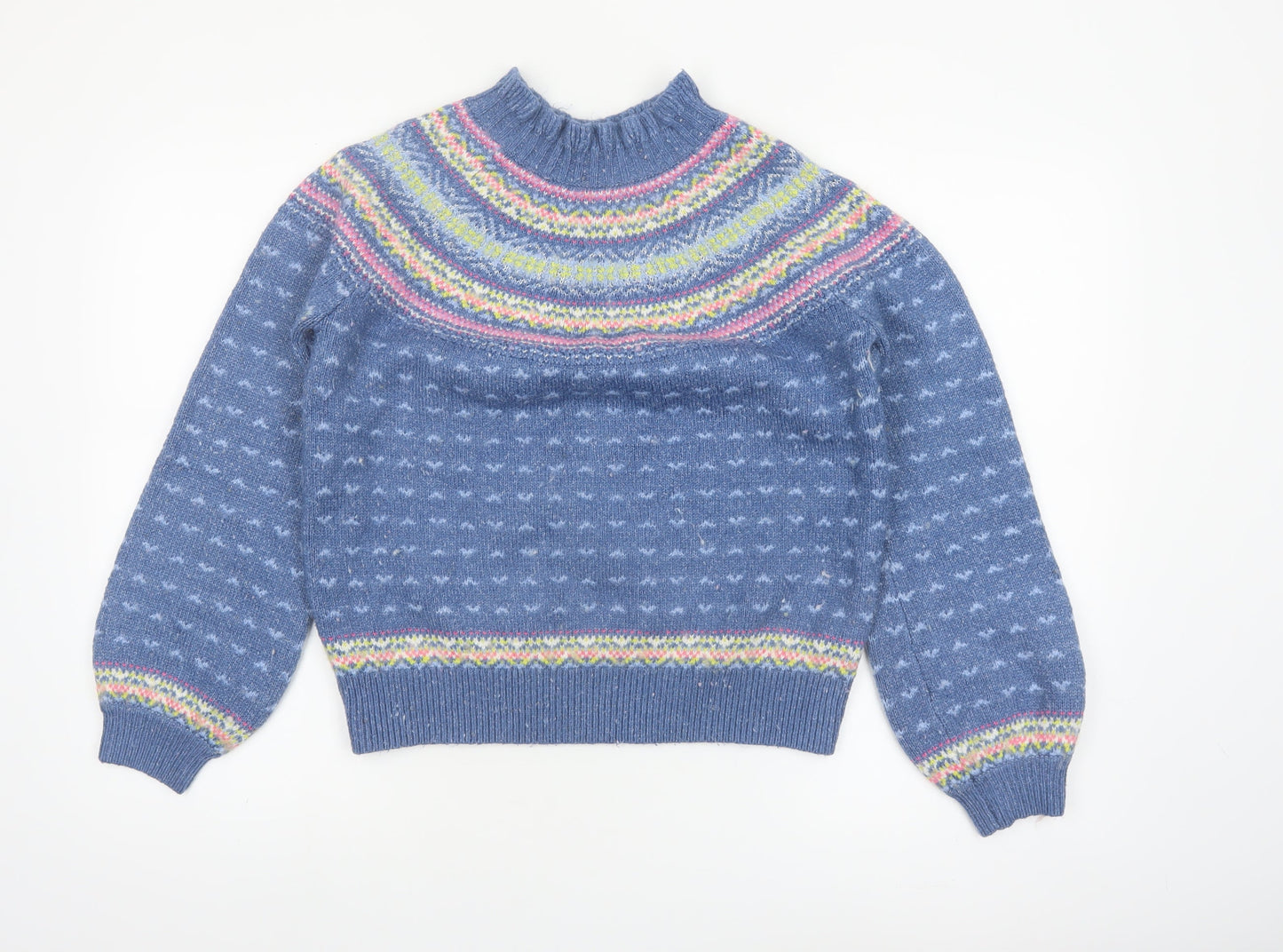 Marks and Spencer Per Una Women Blue Fair Isle Jumper Size 10