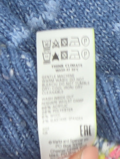Marks and Spencer Per Una Women Blue Fair Isle Jumper Size 10