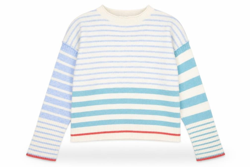 White Stuff Women's Multicoloured Striped Wool Blend Jumper UK 14