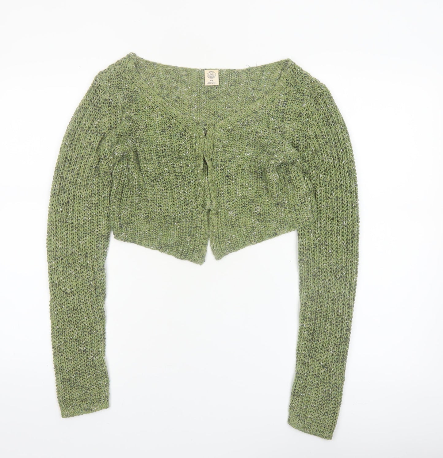 Urban Outfitters Women Green Open-Knit V-Neck Cardigan M