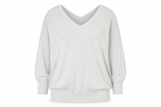 Next Women’s Silver V-Neck Relaxed Fit Jumper Size 20