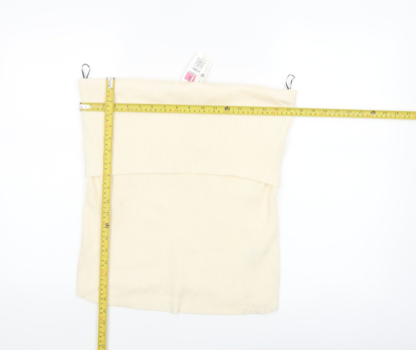 Marks and Spencer Women’s Ivory Ribbed Strapless Knit Tank Top Size 22