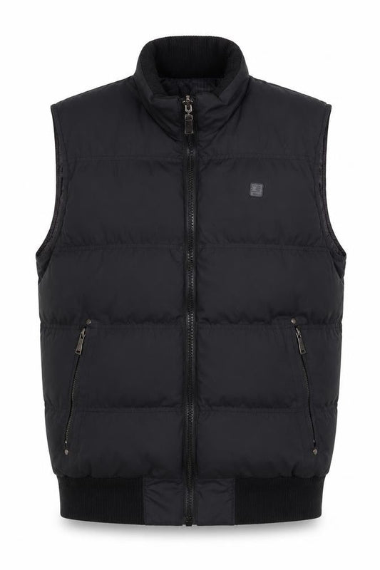 Finest Urban OBJ Men's Black Puffer Waistcoat Gilet M Polyester Zip