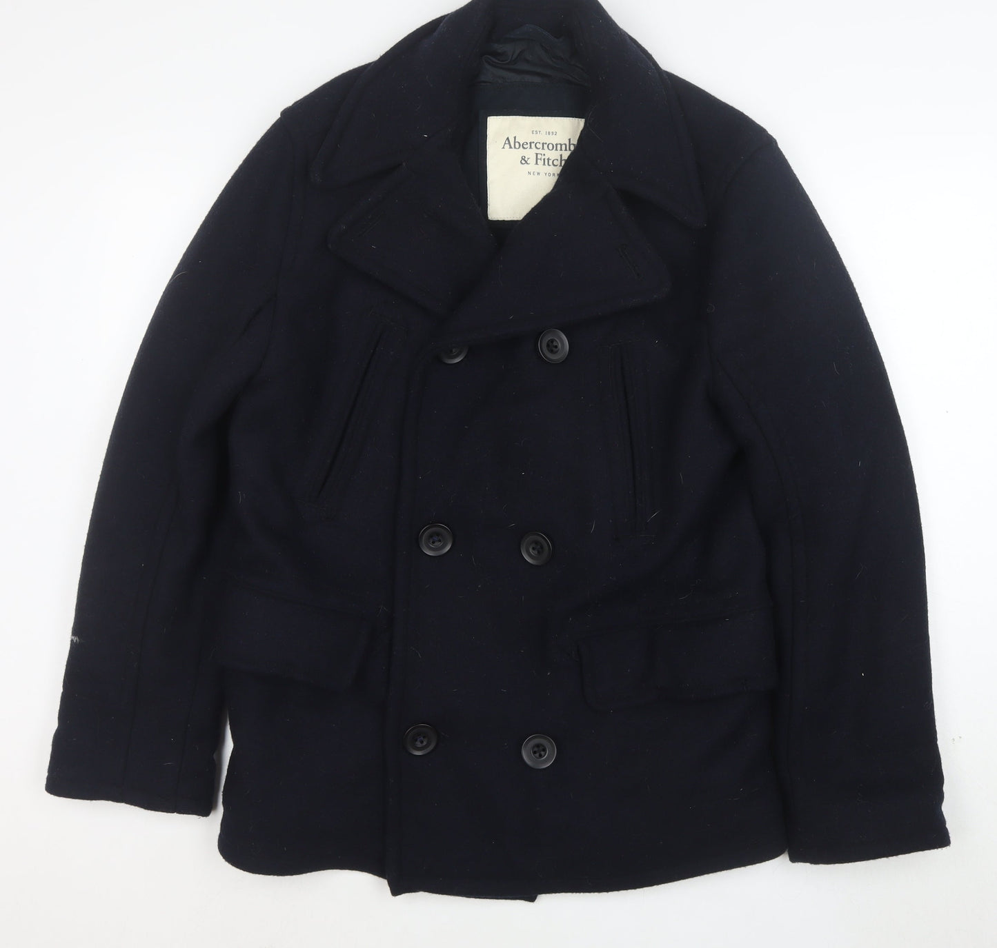 Abercrombie & Fitch Men's Black Wool Pea Coat Size M