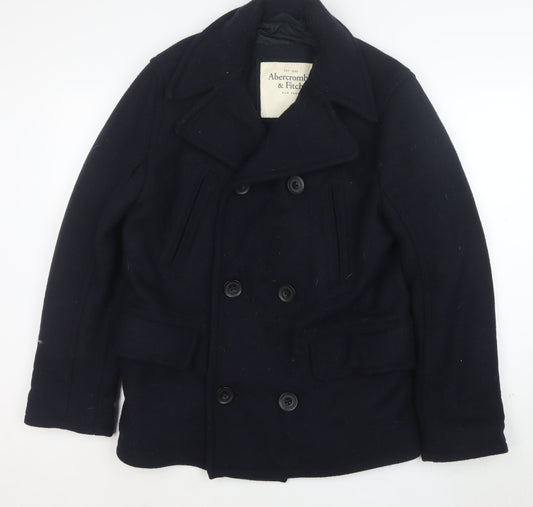 Abercrombie & Fitch Men's Black Wool Pea Coat Size M
