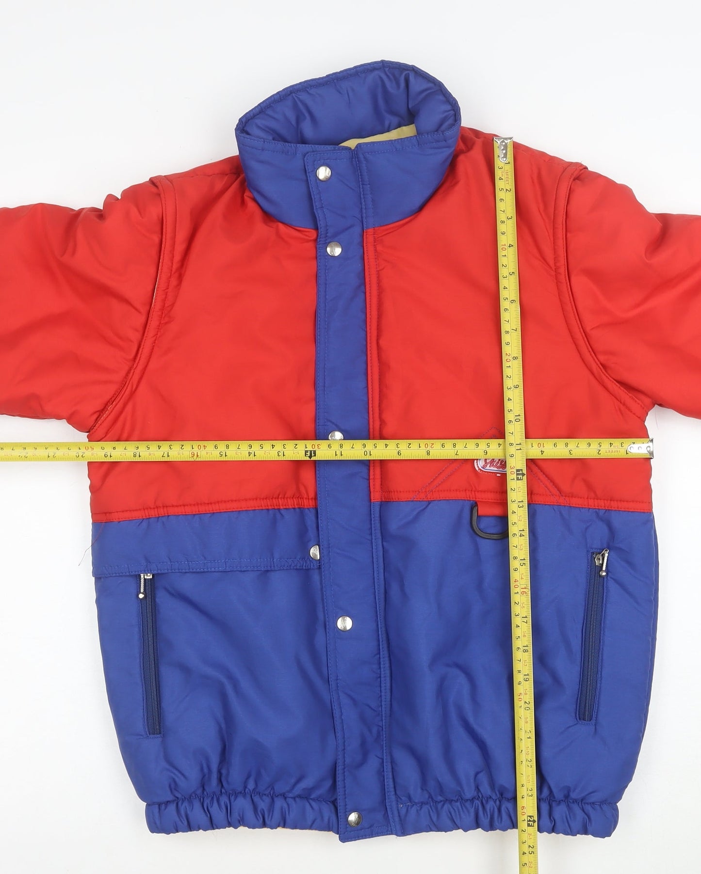 Filou Boys Red Blue Colourblock Puffer Jacket 14 Years Winter Lined Zip