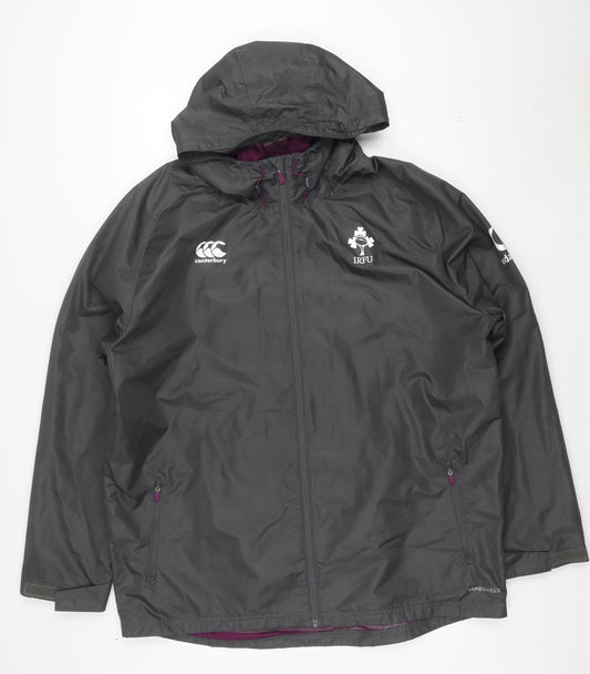 Canterbury Men’s Grey 2XL Waterproof Hooded Rugby Jacket IRFU