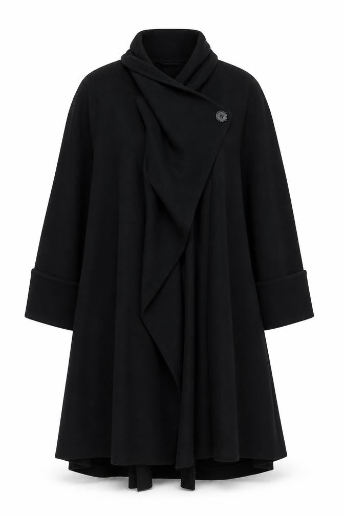 Precis Women’s Black Wool Blend Mid-Length Belted Coat M