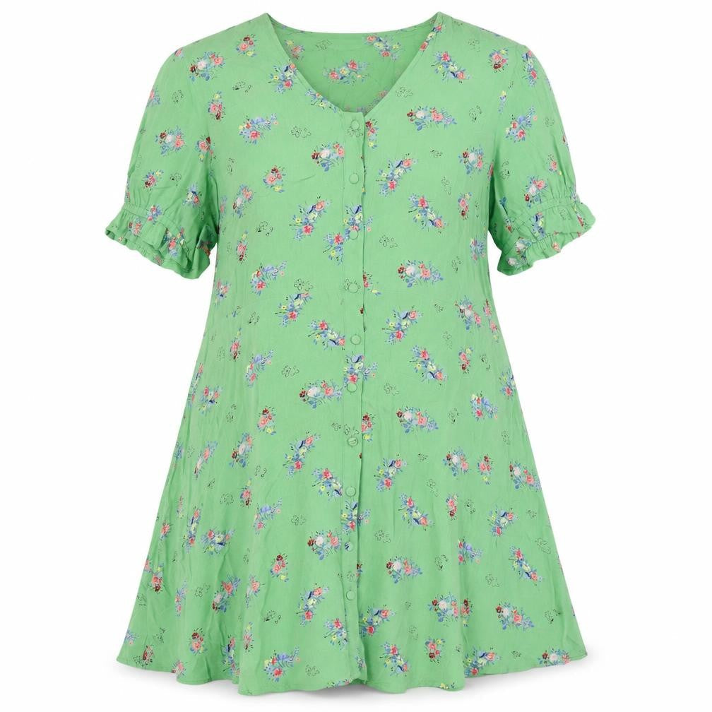 Marks & Spencer Women’s Green Floral A-Line Dress Size 20