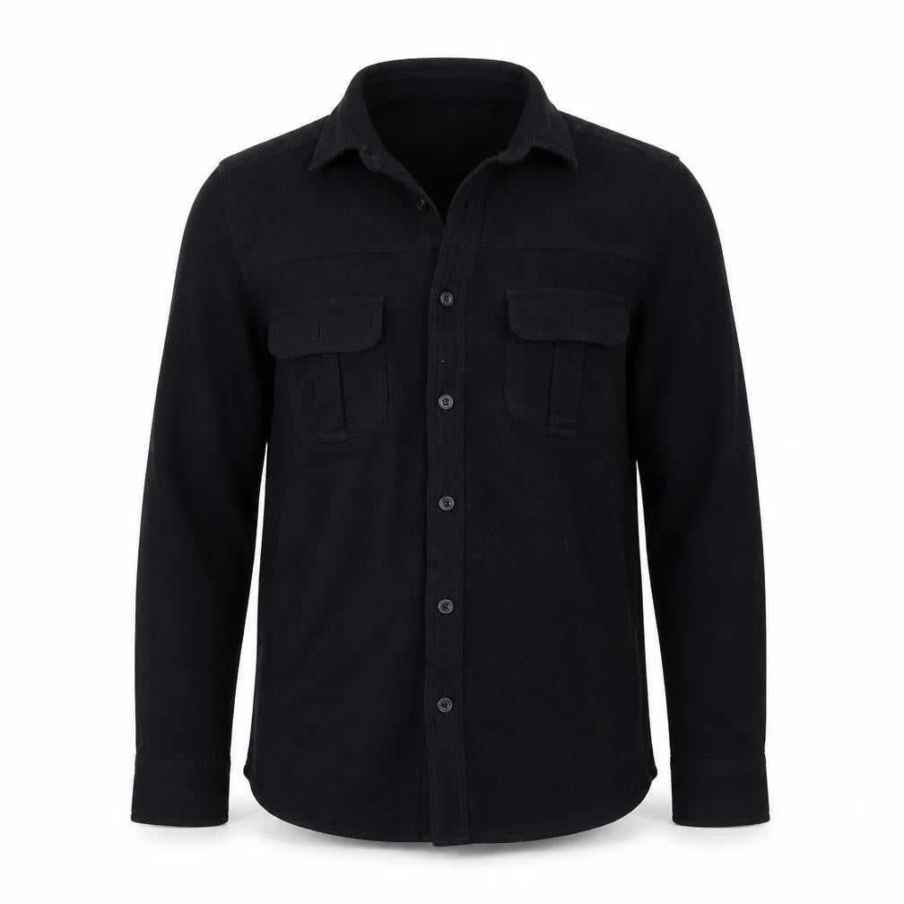 Route 66 Men's Black Cotton Long Sleeve Button-Up Shirt S
