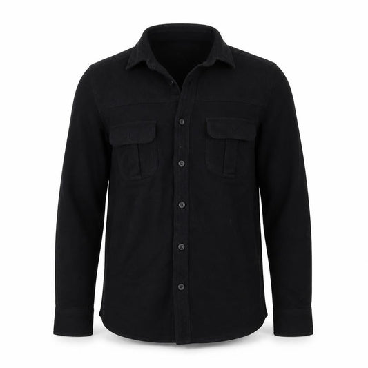 Route 66 Men's Black Cotton Long Sleeve Button-Up Shirt S
