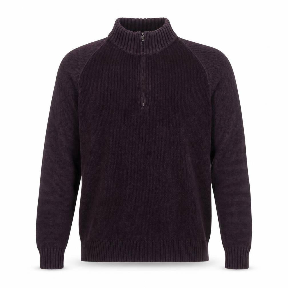Marks & Spencer Men’s Purple Half Zip Cotton Knit Jumper Size L