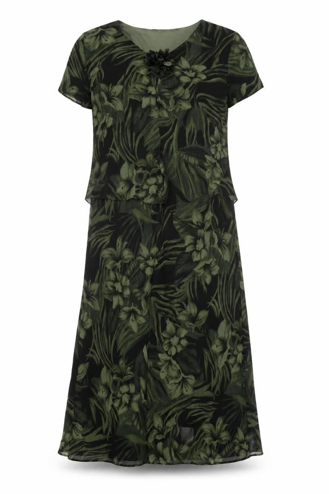 Tradition Petite Women’s Green Floral Sheath Dress Size 10