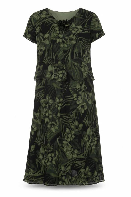 Tradition Petite Women’s Green Floral Sheath Dress Size 10