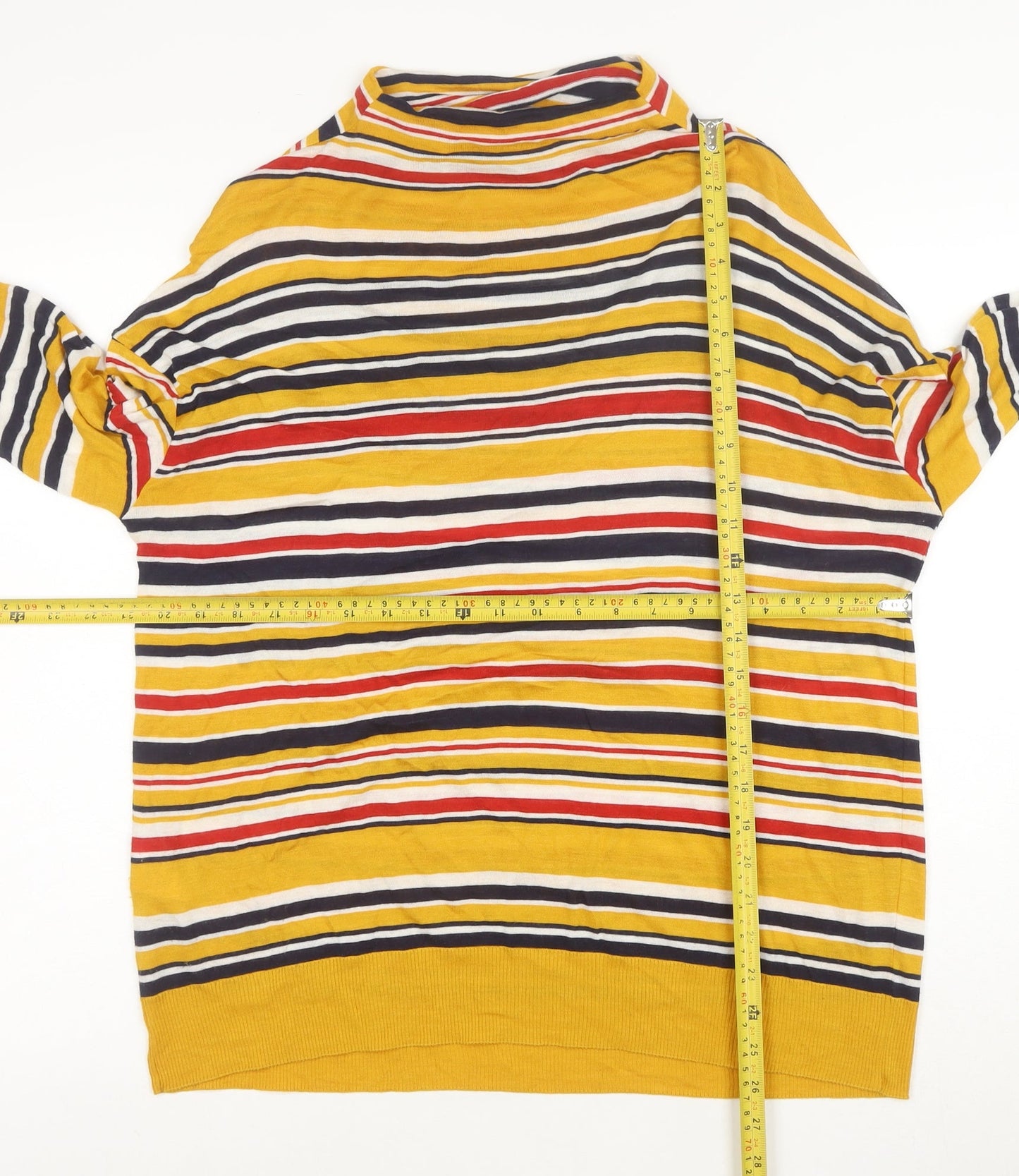United Colors of Benetton Women's Multicoloured Striped Cotton Jumper Size 12