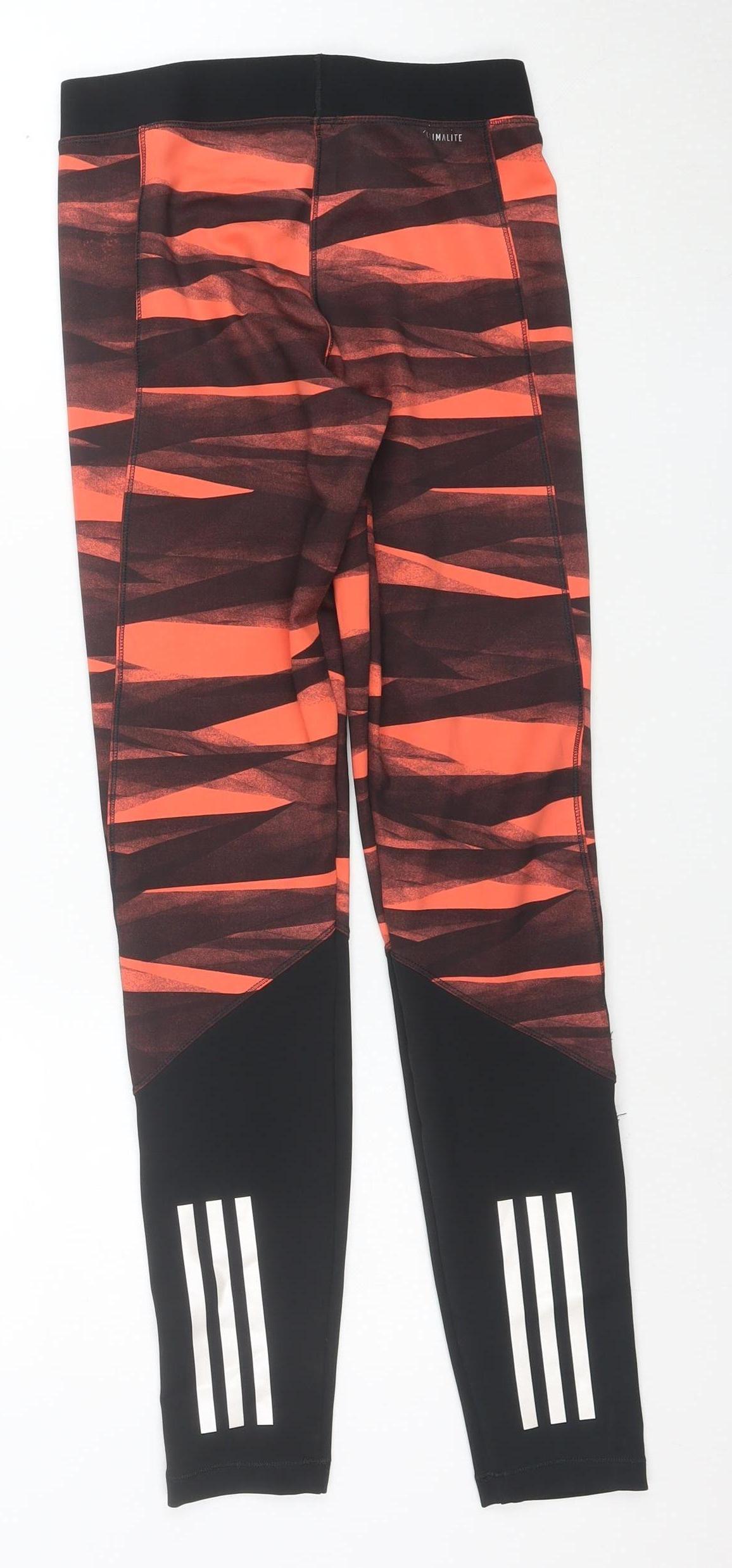 adidas Womens Orange Climalite Leggings L Sportswear Gym Pants