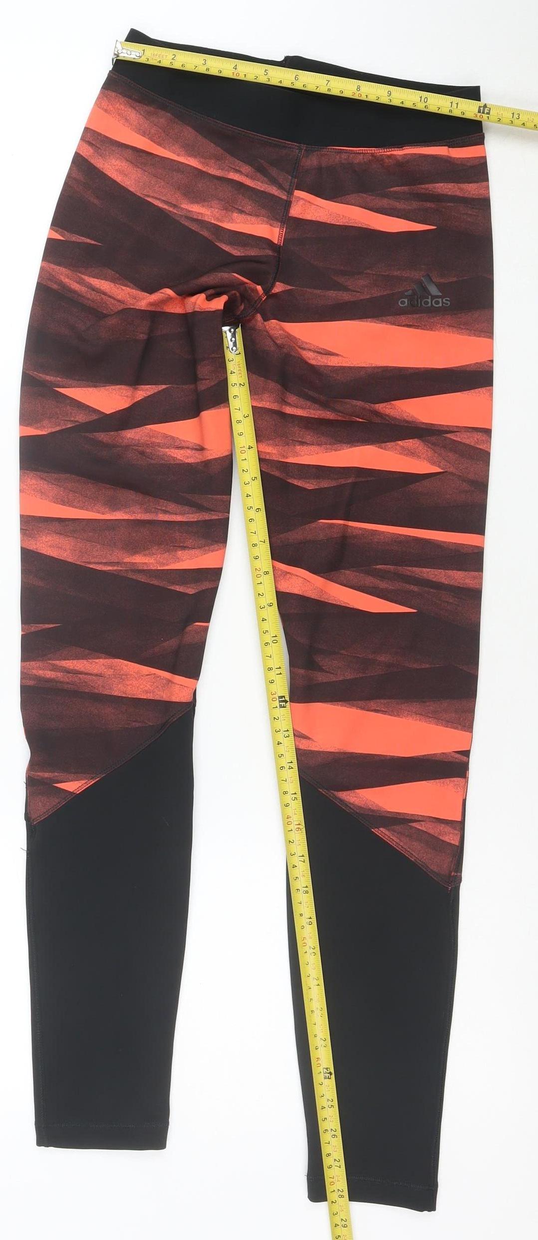 adidas Womens Orange Climalite Leggings L Sportswear Gym Pants