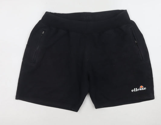 Ellesse Men's Black Fleece Sweat Shorts Size L Regular Fit Activewear