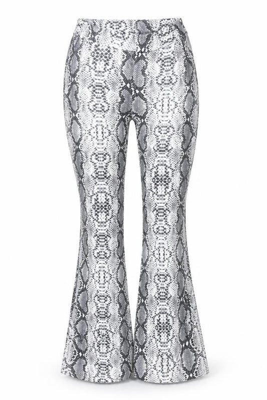 Pink Vanilla Women Grey Snake Print Stretch Leggings Size S