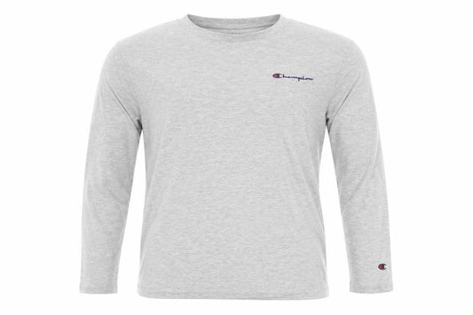 Champion Men's Grey Long Sleeve Crew Neck Cotton T-Shirt M