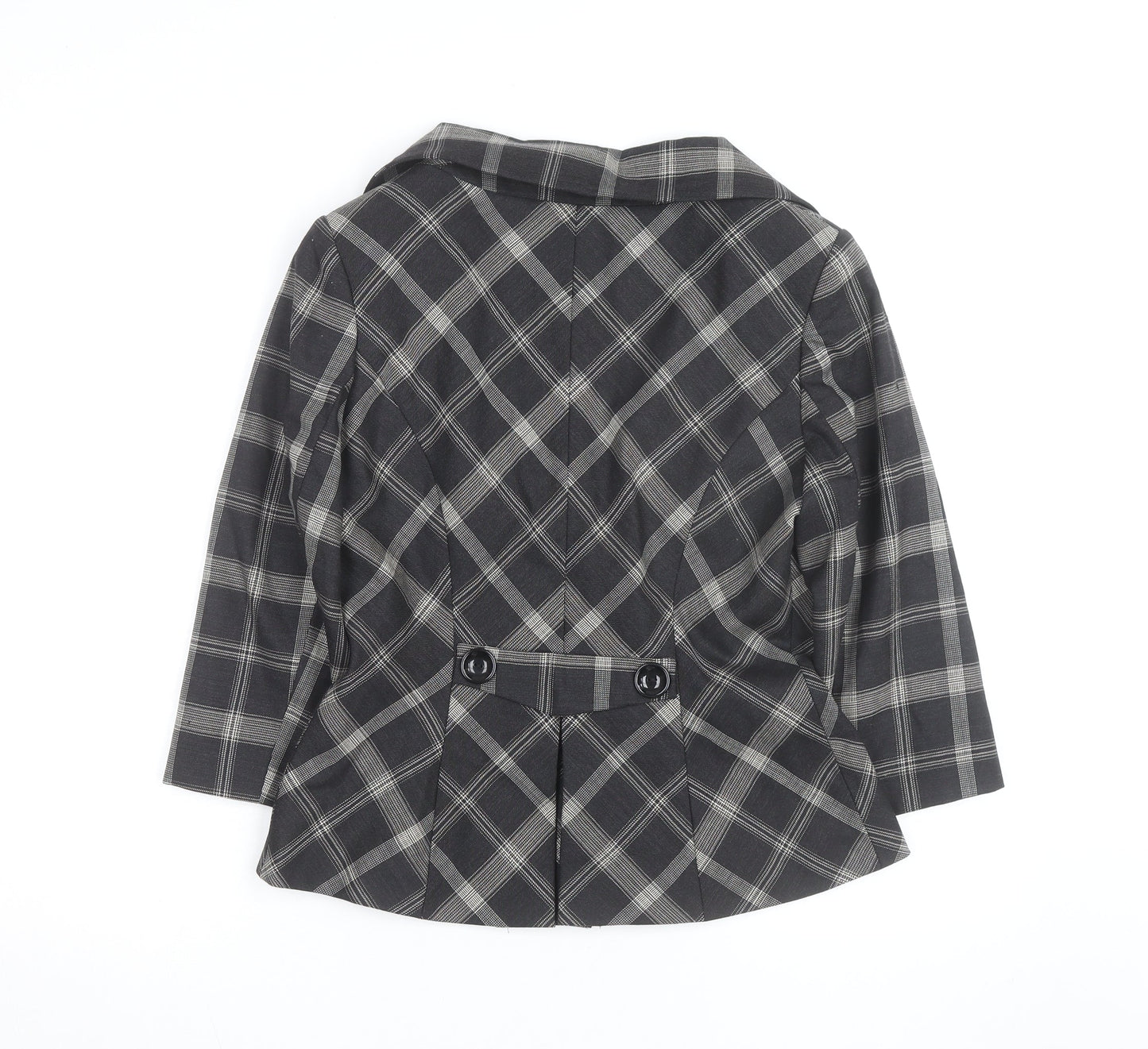 Kaliko Women Black Check Single-Breasted Blazer Size 10