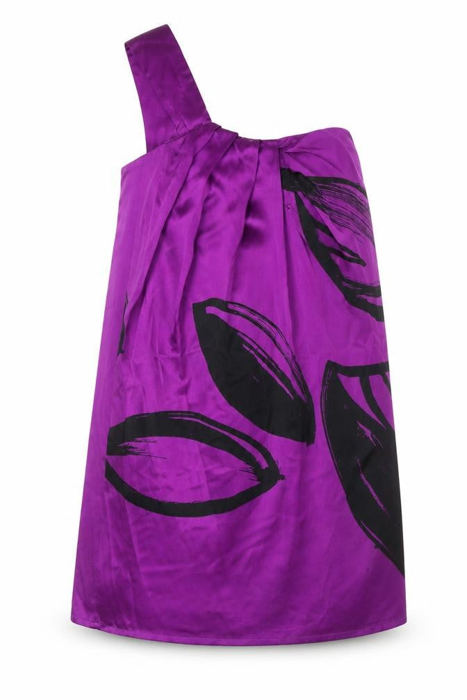 Oasis Women’s Purple One Shoulder Satin Cocktail Dress Size 8