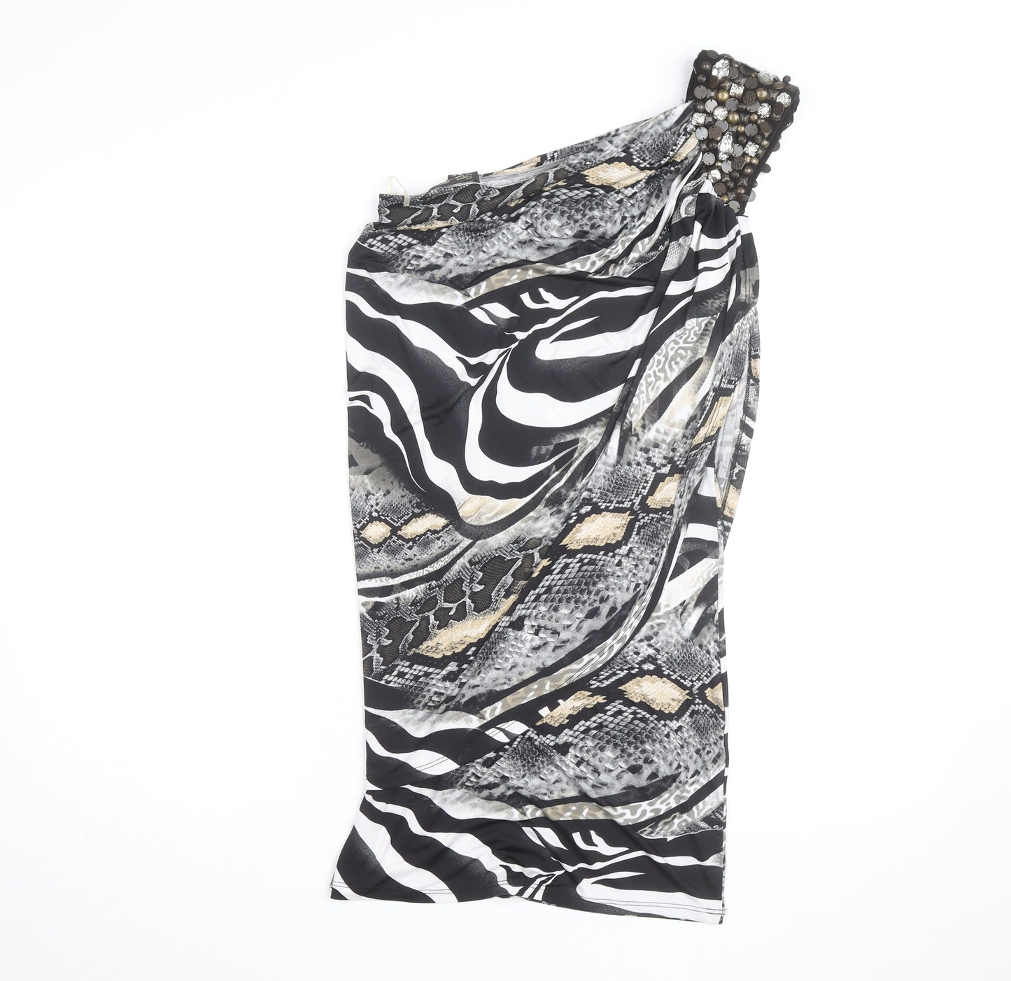 Ko-Tee Women’s Multicoloured Animal Print One Shoulder Bodycon Dress Size M