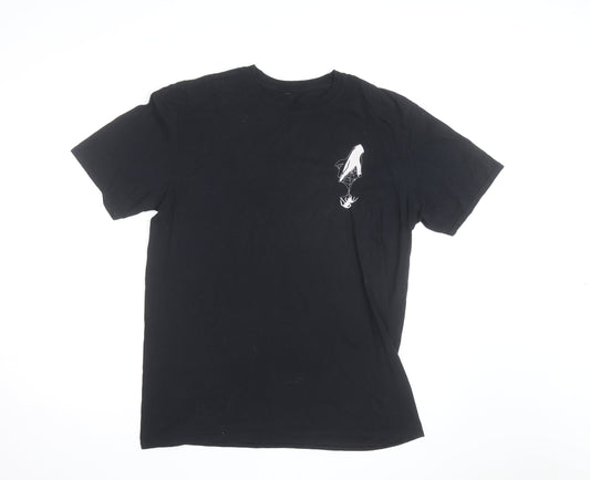 Lonely Souls Club Men's Black Graphic Gothic Cotton L T-Shirt