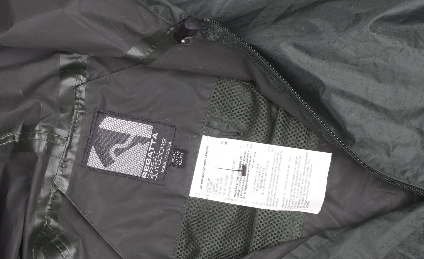 Regatta Men's Green 3XL Waterproof Hooded Windbreaker Jacket