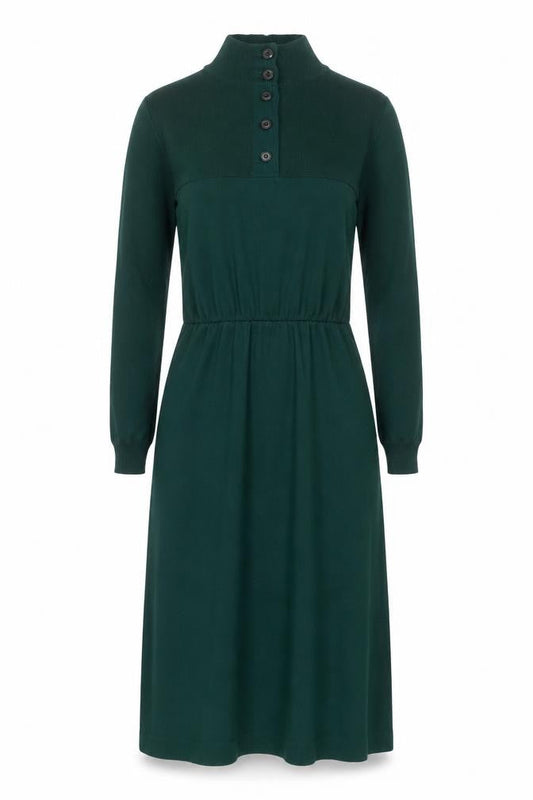 Louisville Women Petite Green Knit High Neck Long Sleeve Fit & Flare Dress Size 6