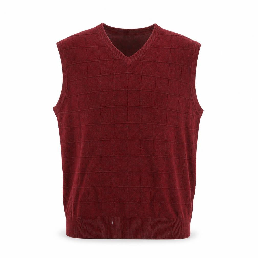 Dockers Men's Red Knit Sleeveless V-Neck Vest Jumper Size L