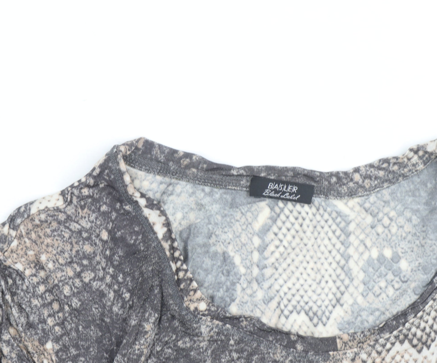 Basler Women’s Grey Snake Print Long Sleeve Jersey Top Size 12