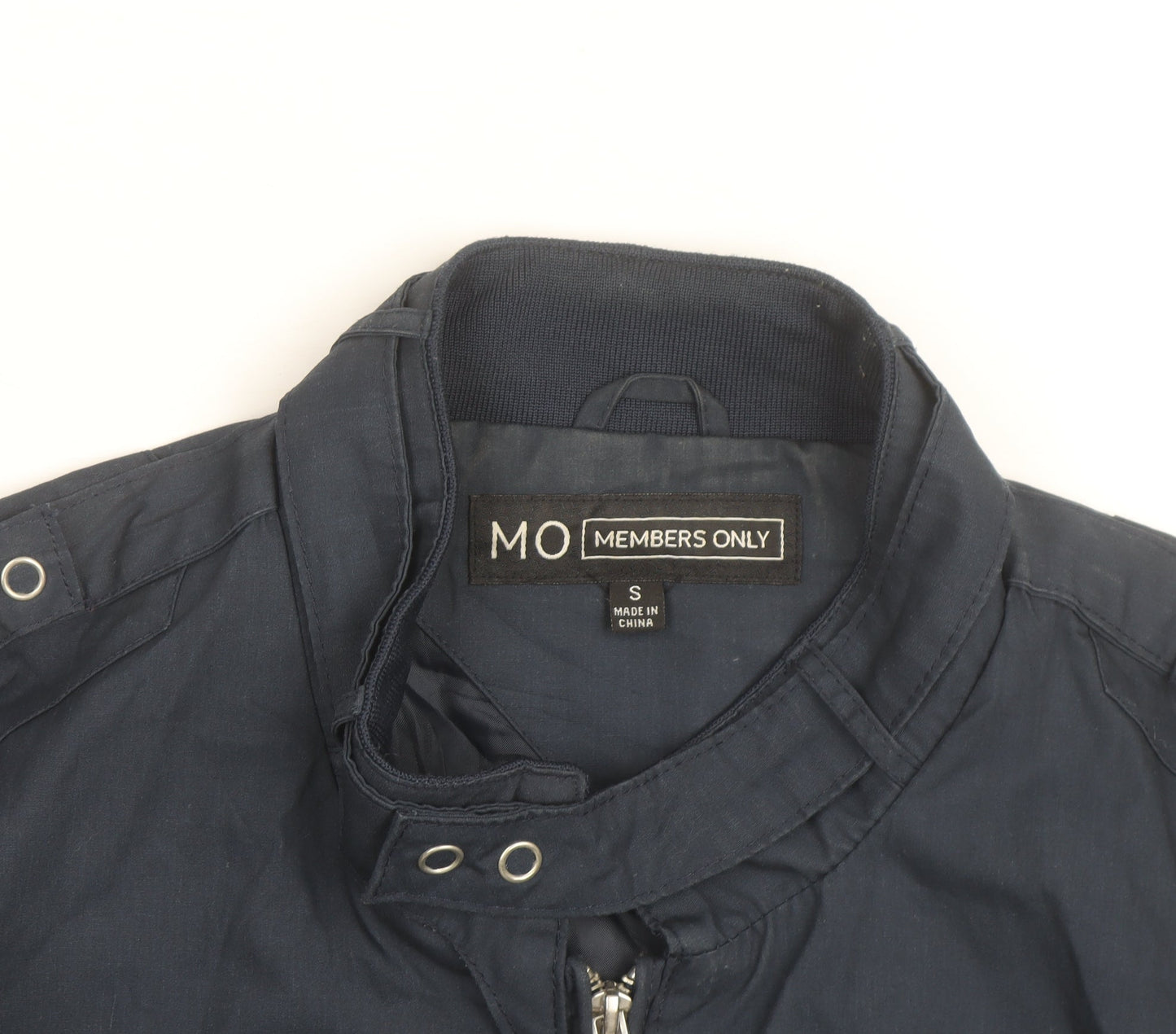 Members Only Men's Blue Bomber Jacket S Cotton Nylon Zip Up